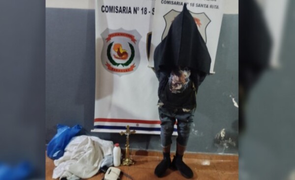 Joven indígena es aprehendido tras hurtar en una iglesia de Santa Rita