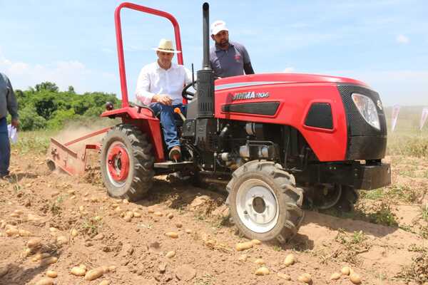 Entrega de tractor agrícola impulsa la producción de papa, sandia y cebolla en San Pedro del Paraná