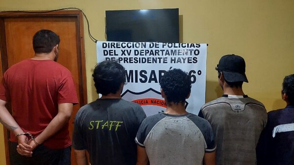 Policía captura a integrantes de una banda por asalto a una gasolinera en Presidente Hayes