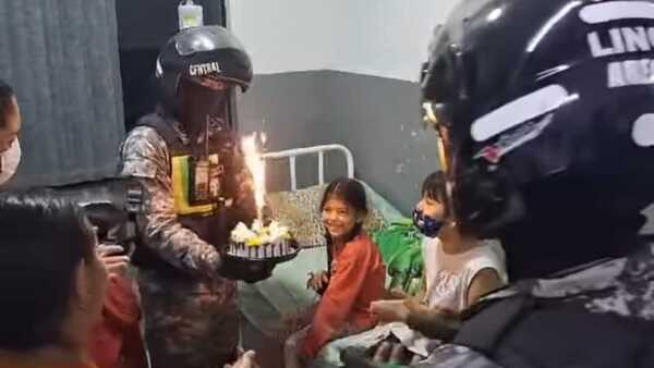 Linces festejaron cumple a una peque en el Hospital de Areguá