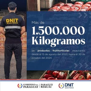 Incautan más de 1.500.000 kilos de productos frutihortícolas - 1000 Noticias