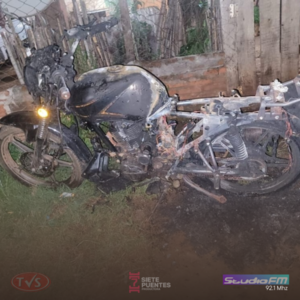 HOMBRE DETENIDO TRAS INCENDIAR MOTOCICLETA EN CAMBYRETA - TVS