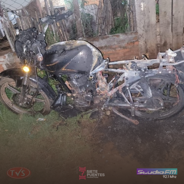 HOMBRE DETENIDO TRAS INCENDIAR MOTOCICLETA EN CAMBYRETA - TVS
