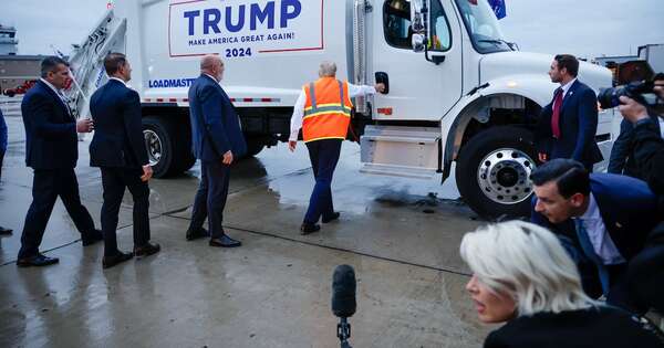 La Nación / Trump hizo campaña en un camión de basura