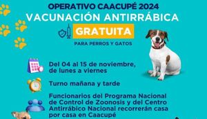 El Operativo Caacupé 2024 de Vacunación Antirrábica se desarrollará del 4 al 15 de noviembre