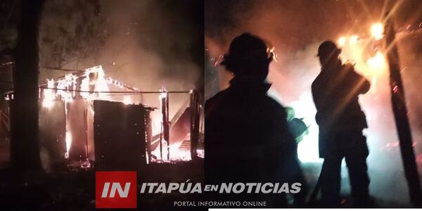 INCENDIO DESTRUYÓ CASILLAS DE MADERA CAMINO AL VERTEDERO EN ENCARNACIÓN - Itapúa Noticias