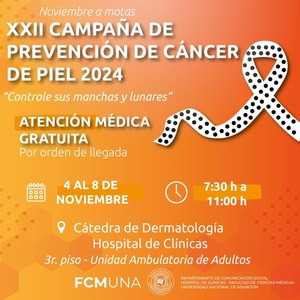 Prevención del cáncer de piel: atención médica gratuita en Dermatología de Clínicas - .::Agencia IP::.