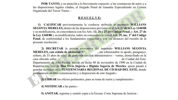 Prisión preventiva para hombre que intentó remitir cocaína a Francia por medio de una encomienda