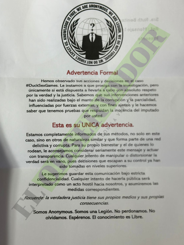 #DuckSexGame: Buscarían apartar a fiscal del caso por medio de amenaza