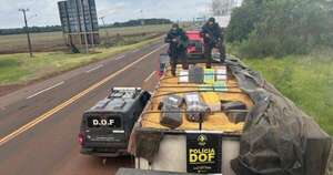 La Nación / Apresan a conductor de camión que transportaba 12.300 kilos de marihuana prensada
