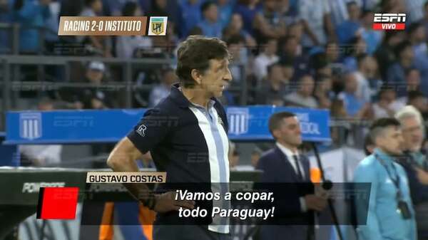 Gustavo Costas y los hinchas de Racing, al ritmo de “vamos a copar todo Paraguay” - Fútbol Internacional - ABC Color