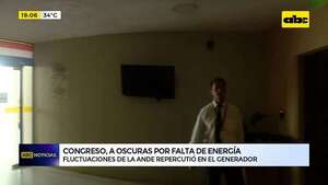 El Congreso a oscuras: fluctuaciones de la ANDE afectaron al generador  - ABC Noticias - ABC Color