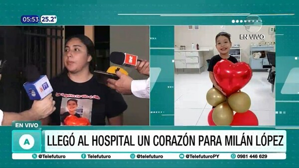 El pequeño Milán recibió un corazón y se encuentra en cirugía