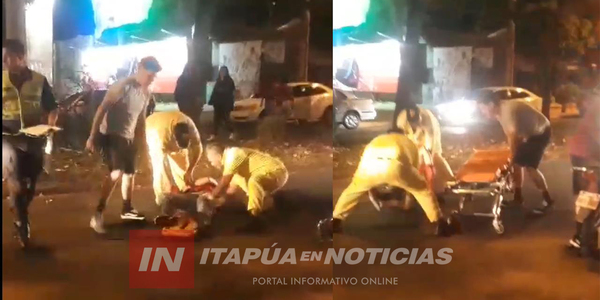DOS HERIDOS TRAS COLISIONAR CONTRA UN CONTENEDOR EN ENCARNACIÓN - Itapúa Noticias