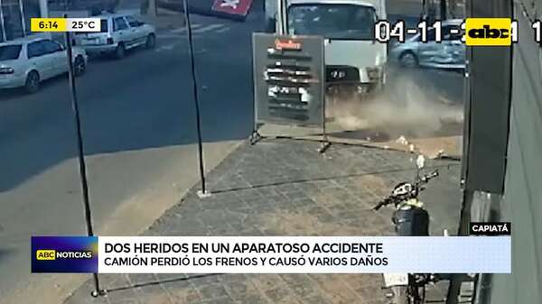 Accidente en Capiatá: camión perdió los frenos y causó varios daños - ABC Noticias - ABC Color