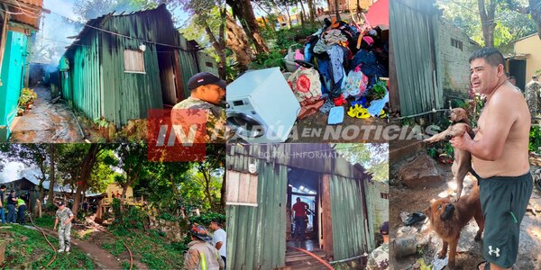 VORAZ INCENDIO AFECTÓ A CUATRO VIVIENDAS DEL B° SAGRADA FAMILIA - Itapúa Noticias