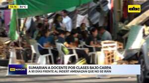 Apartan a docente y sumarian a directora por enseñar bajo carpas frente al Indert - ABC Noticias - ABC Color