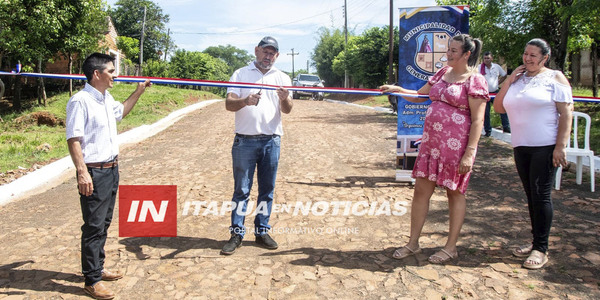 GENERAL ARTIGAS: INAUGURAN PAVIMENTO TIPO EMPEDRADO EN EL BARRIO N°1 - Itapúa Noticias
