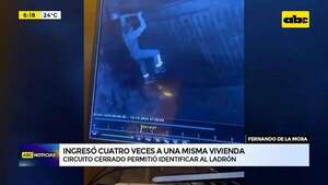 Video: Mediante CCTV identifican a ladrón que ingresó cuatro veces a una misma casa  - ABC Noticias - ABC Color