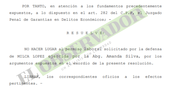 Rechazan permiso laboral para cómplice de tarotista procesada por desvío de G 1.800 millones