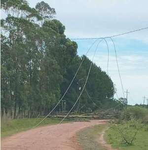 Caída de columna de la ANDE por temporal cierra una ruta en Ñeembucú - Nacionales - ABC Color