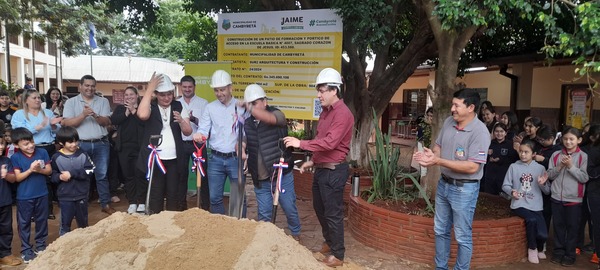 Inicia la construcción del patio de formación y pórtico de acceso en escuela del barrio Jardín de Cambyretá