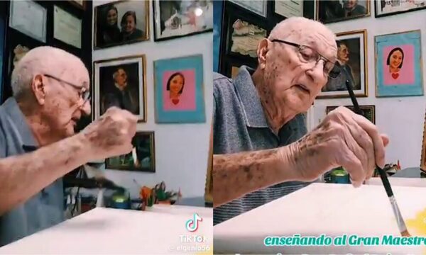 [VIDEO] ¡Qué capo! Don Rafa Rojas Doria aprende un nuevo arte a sus 93 años!