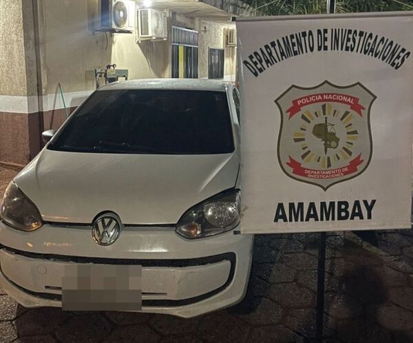 Incautación de automóvil utilizado en aurto a tienda