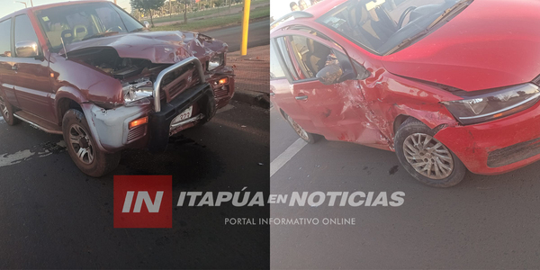 CAMIONETA Y AUTOMÓVIL PROTAGONIZARON APARATOSA COLISIÓN EN ENCARNACIÓN - Itapúa Noticias