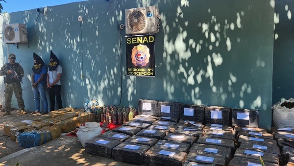 SENAD capturó a dos traficantes e incautó 1,6 toneladas de marihuana