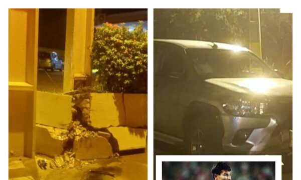 “Tani” Struway sufrió percance vehicular y su camioneta quedó chalai