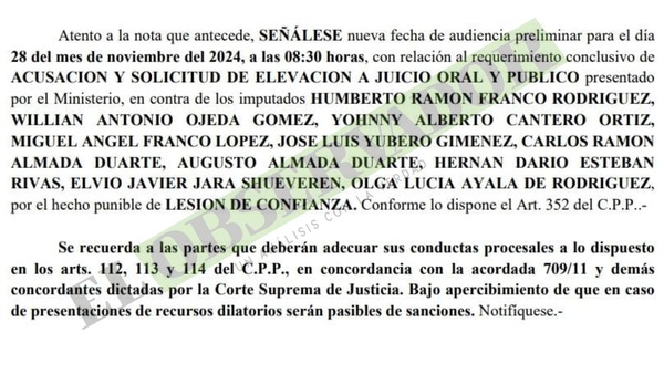 Fijan audiencia preliminar de causa por presunto fraude en Hospital Militar