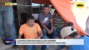 Video: agentes penitenciarios se encadenan al MJ en el sexto día de huelga de hambre - ABC Noticias - ABC Color