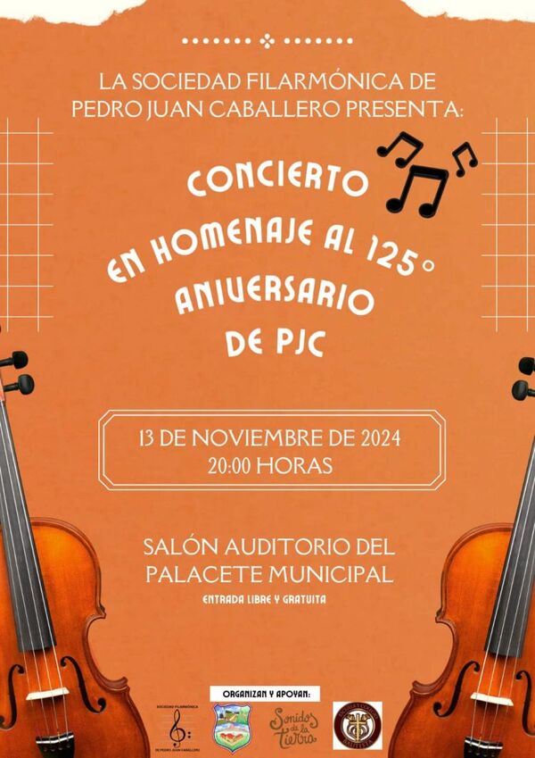 La Sociedad Filarmónica de la Ciudad de Pedro Juan Caballero presenta: Concierto en Homenaje al 125° Aniversario de la Ciudad