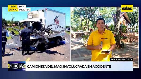 Video: camioneta del MAG involucrada en accidente de tránsito en San Juan Bautista - ABC Noticias - ABC Color