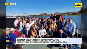 Video: Johana Vega devolvió viático, pero no repuso el monto por sus tickets aéreos - ABC Noticias - ABC Color