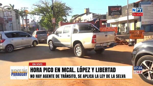 Caótico tránsito sobre Mariscal López debido a las obras