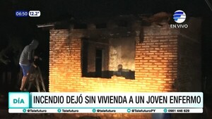 Incendio dejó sin vivienda a un joven enfermo en Luque