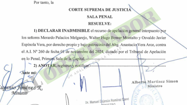 Sala Penal rechaza recusación de Bower a Tribunal por limitación de competencia