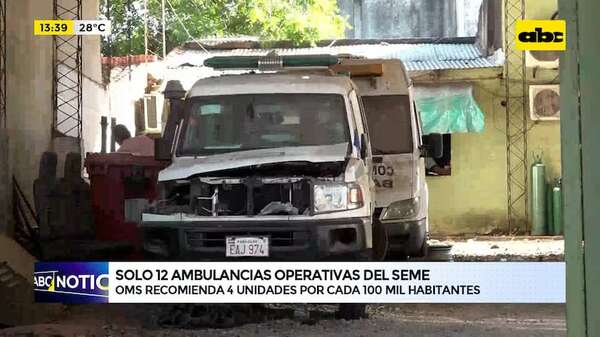 Cementerio de ambulancias: SEME tiene solo 12 unidades operativas - ABC Noticias - ABC Color