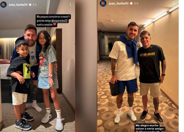 Iturbe se mostró feliz porque sus hijos se sacaron una foto con Lionel Messi
