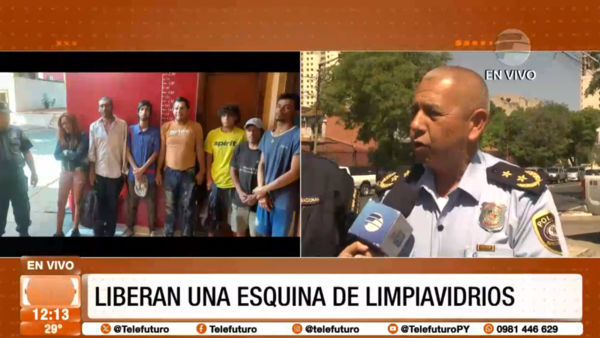 Liberaron una esquina de limpiavidrios en Asunción