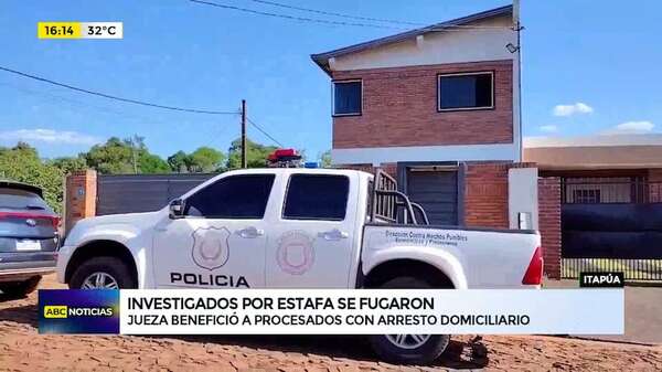 Video: presuntos estafadores se fugaron tras ser beneficiados con prisión domiciliaria - ABC Noticias - ABC Color