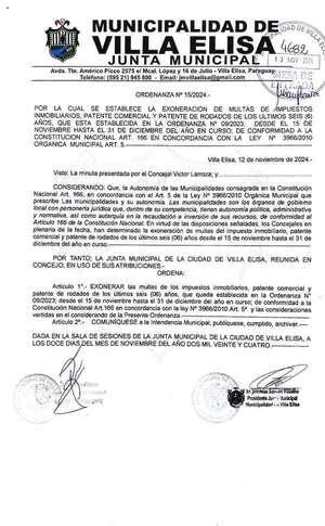 Villa Elisa: disponen exoneración de multas a contribuyentes morosos - Nacionales - ABC Color