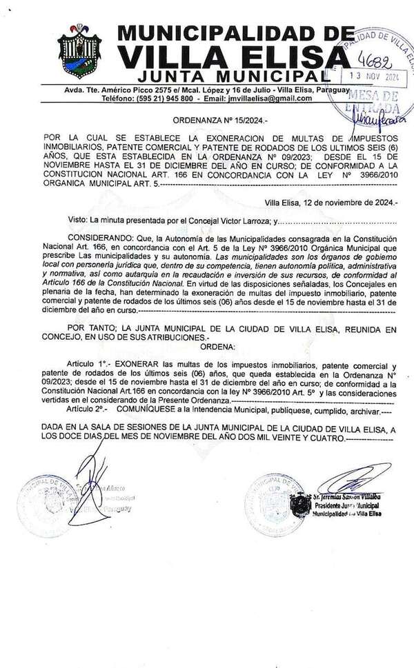 Villa Elisa: disponen exoneración de multas a contribuyentes morosos - Nacionales - ABC Color