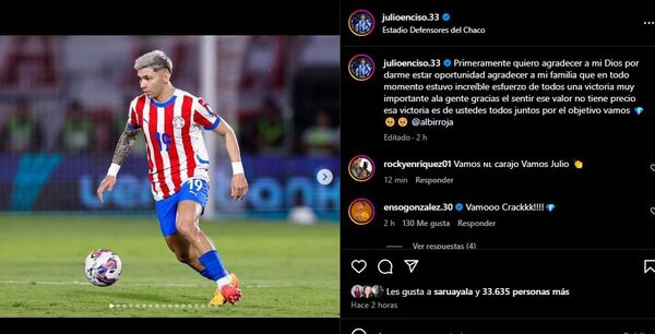 ¡Vamos albirroja! he’i Enciso y agradece al rollete