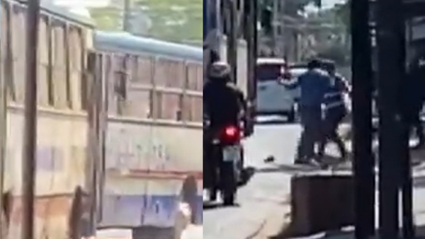 Buses chocaron y conductores se agarraron a golpes en San Lorenzo - SNT