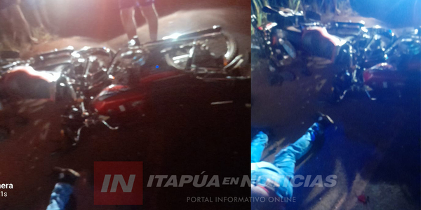 CHOQUE ENTRE MOTOCICLISTAS DEJÓ TRES HERIDOS EN NATALIO - Itapúa Noticias