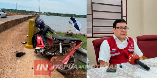 MOTOCICLISTA SUFRIÓ GRAVES LESIONES TRAS CHOCAR CONTRA UNA BARANDA - Itapúa Noticias