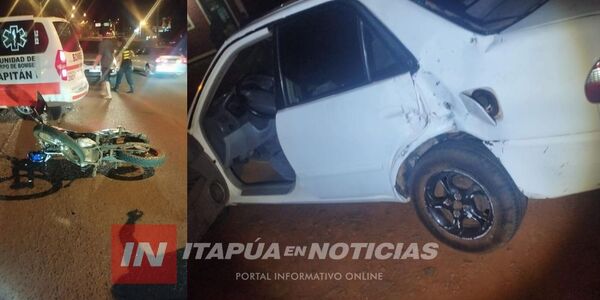 MOTOCICLISTA SUFRIÓ LESIONES TRAS COLISIÓN EN CAPITÁN MIRANDA - Itapúa Noticias